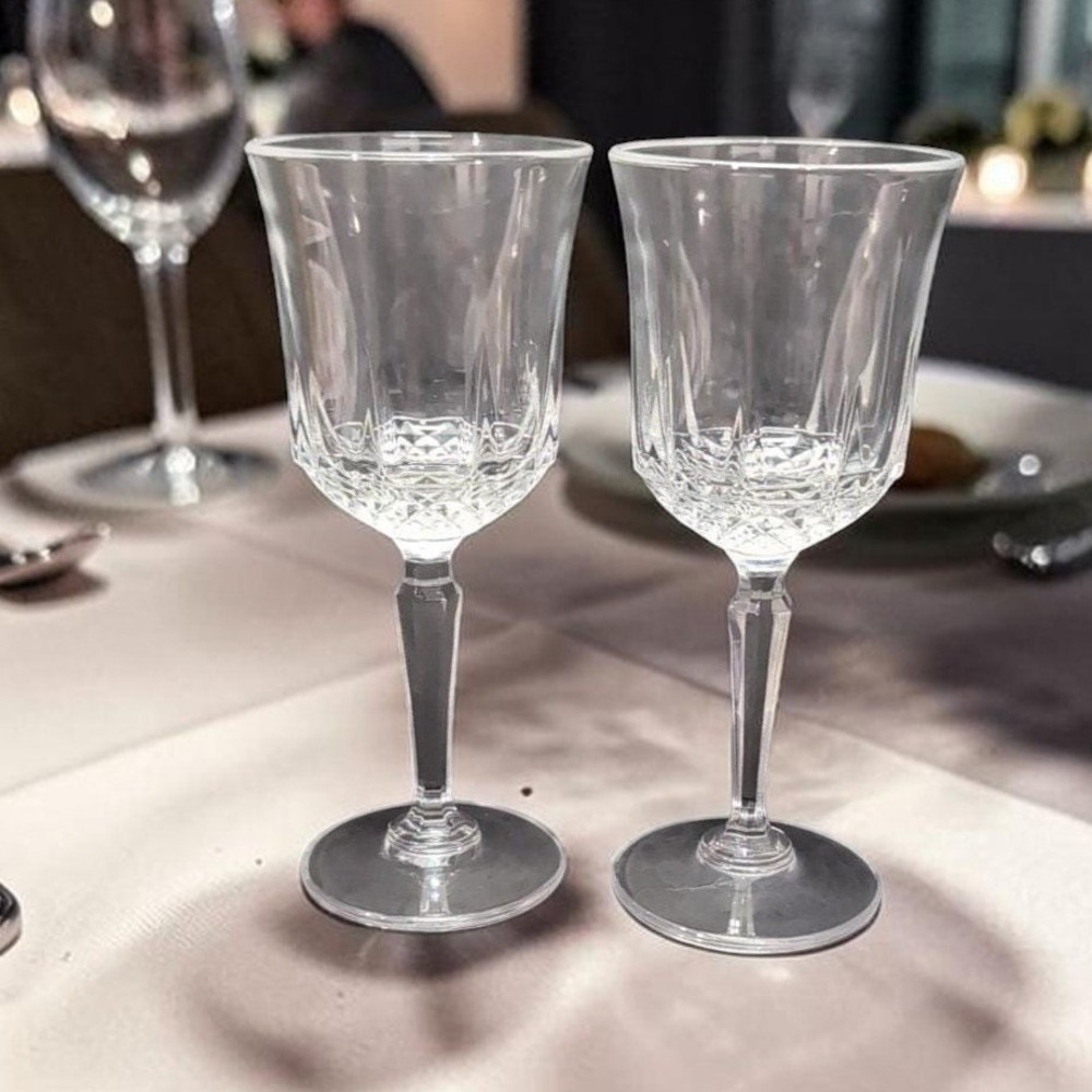 Cristal d'Arques Longchamp Wine Glasses, Set of‎ 2, Replacement Crystal Goblets